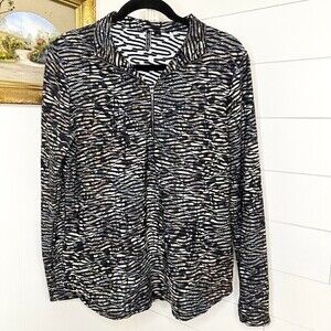 Sno Skins Animal Jacquard 1/4 Zip Top USA Made Ski Base Layer Size Large